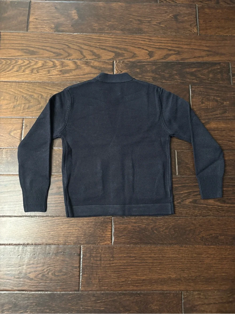 French Toast Navy Button-Front V-Neck Cardigan